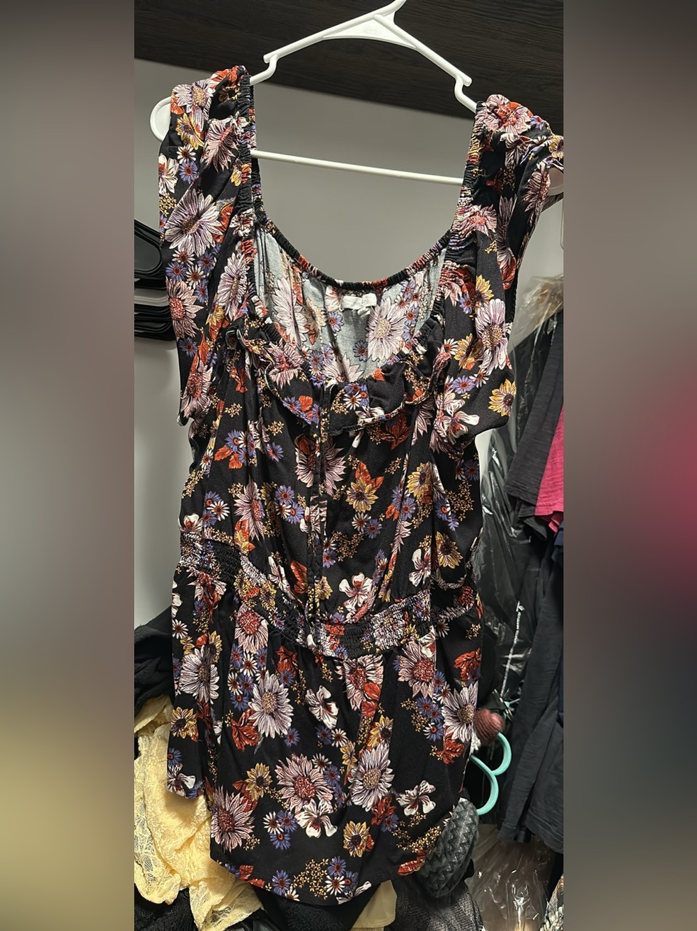 Maurices Black Floral Blouse